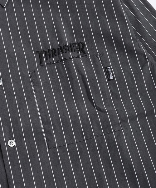 THRASHER（スラッシャー）の「THRASHER スラッシャー ストライプ バックプリント オーバーサイズ 長袖シャツ（シャツ/ブラウス・メンズ・グレー/サックスブルー/ブラック・M/L）」の10枚目の写真