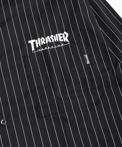THRASHER（スラッシャー）の「THRASHER スラッシャー ストライプ バックプリント オーバーサイズ 長袖シャツ（シャツ/ブラウス・メンズ・グレー/サックスブルー/ブラック・M/L）」の6枚目の写真