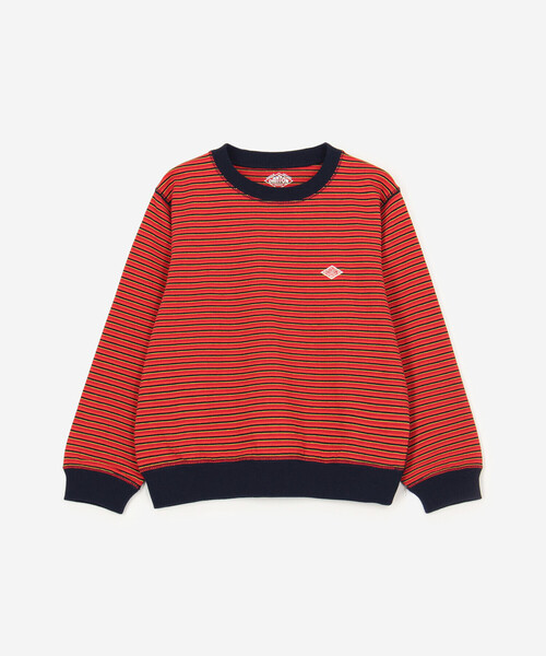 DANTON(ダントン)の「DANTON | キッズ ボーダー 長袖スウェットTシャツ(Tシャツ/カットソー・キッズ・ブルー系その他5/ブラウン系その他2/レッド系その他・135/125/115/105)」の1枚目の写真