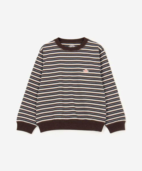 DANTON(ダントン)の「DANTON | キッズ ボーダー 長袖スウェットTシャツ(Tシャツ/カットソー・キッズ・ブルー系その他5/ブラウン系その他2/レッド系その他・135/125/115/105)」の2枚目の写真