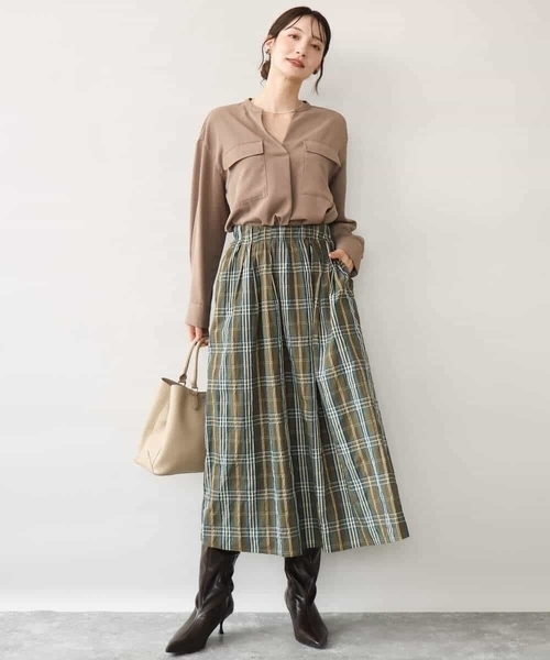MK MICHEL KLEIN（エムケーミッシェルクラン）の「[UVカット/洗える]パッチポケットデザインブラウス（シャツ/ブラウス・レディース・ホワイト/モカ/ワイン・38）」の11枚目の写真