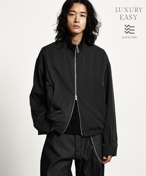 RAGEBLUE(レイジブルー)の「【LUXURY+EASY】<イージーケア>CURVE LINE COMPACT BLOUSON/ラグイージーカーブラインコンパクトブルゾン(ブルゾン・メンズ・ブラック/パープル/グレー・MEDIUM/LARGE)」の2枚目の写真