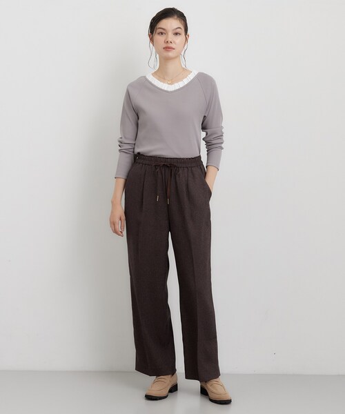 THE SHOP TK (ザ ショップ ティーケー )の「ネップツイードイージーワイドパンツ(その他パンツ・レディース・ブラック系3/ダークブラウン系3・12/13)」の9枚目の写真