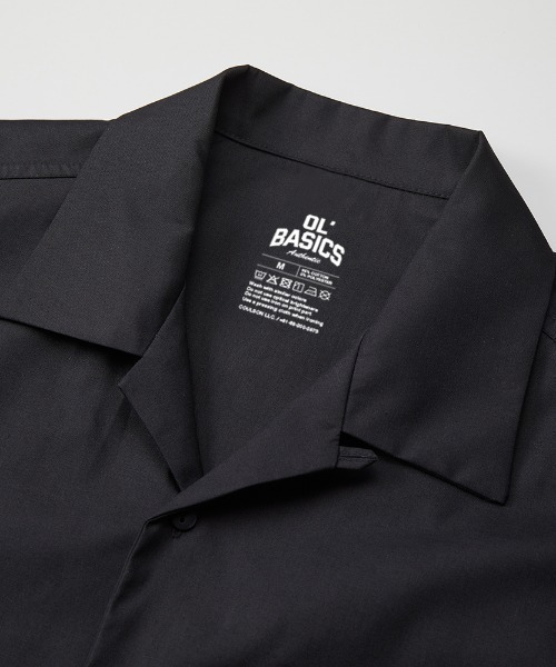 Ol' Basics(オールベーシックス)の「Ol' Basics(オール・ベーシックス) オープンカラーシャツ メンズ レディース ユニセックス 半袖 リス イラスト ロゴ バックプリント カジュアルシャツ 半袖シャツ 開襟シャツ トップス ワーク アメカジ カジュアル(シャツ/ブラウス・メンズ・ブラック/ダークネイビー・L/XL/M)」の7枚目の写真