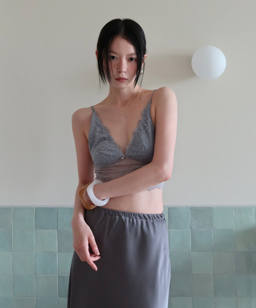 PROJECT WAVE(プロジェクトウェーブ)の「RACE BRA TOP-GRAY(Tシャツ/カットソー・レディース・アイボリー/グリーン/ブラウン/ライトグレー・FREE)」の7枚目の写真