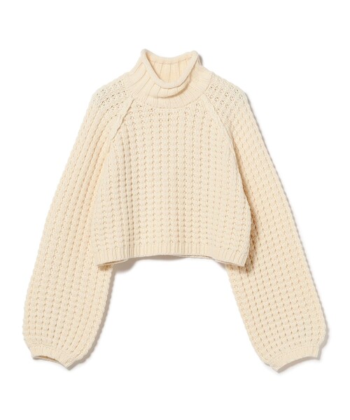 BEAMS HEART（ビームスハート）の「ワッフル編み クロップド プルオーバー（ニット/セーター・レディース・チャコールグレー/レッド/グレー/ホワイト系その他5・FREE）」の2枚目の写真