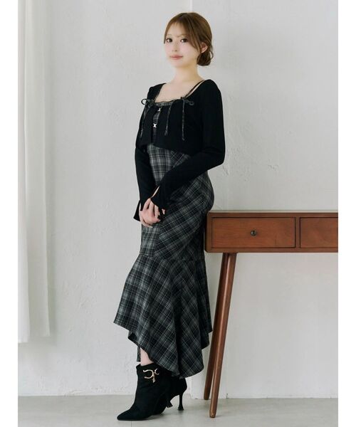 EATME（イートミー）の「マーメイドチェックワンピース（ワンピース・レディース・ブラック/ブラウン・SMALL/MEDIUM）」の3枚目の写真