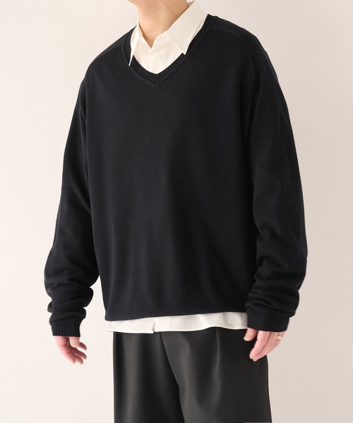 STUDIOUS(ステュディオス)の「【STUDIOUS】Smooth Silky VneckKnit(ニット/セーター・メンズ・グレー/ブラック/ホワイト・2/1)」の20枚目の写真