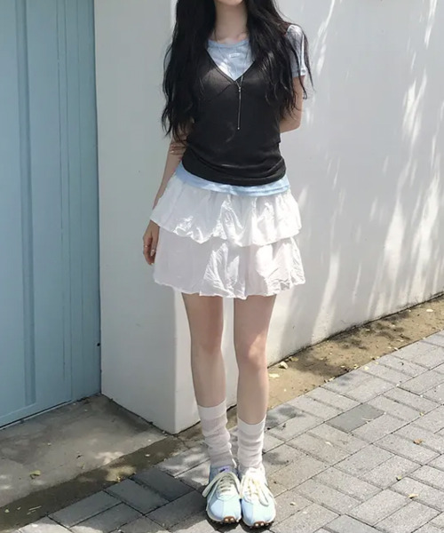 VIVID LADY（ビビッドレディー）の「シアー半袖＆ノースリーブトップス 2点セット（アンサンブル・レディース・グリーン/ミント/ライトブルー・FREE）」の12枚目の写真