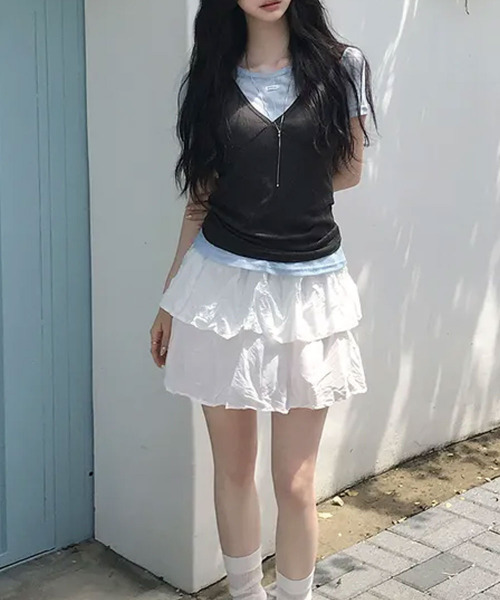 VIVID LADY（ビビッドレディー）の「シアー半袖＆ノースリーブトップス 2点セット（アンサンブル・レディース・グリーン/ミント/ライトブルー・FREE）」の11枚目の写真