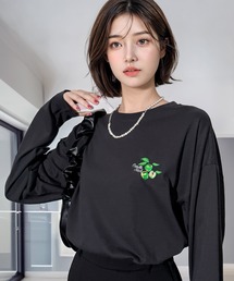 ゆったり 着やすい ルーズシルエット 刺繍 ワンポイント ロンT