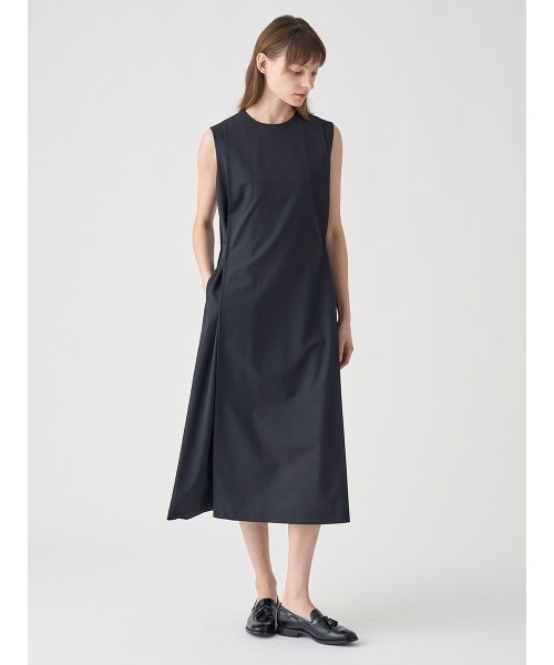 JOHN SMEDLEY（ジョンスメドレー）の「ウール混サイドタックノースリーブワンピース｜FA112（ワンピース・レディース・ブラック・F）」の3枚目の写真