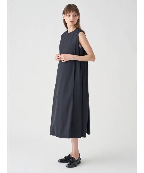 JOHN SMEDLEY（ジョンスメドレー）の「ウール混サイドタックノースリーブワンピース｜FA112（ワンピース・レディース・ブラック・F）」の8枚目の写真