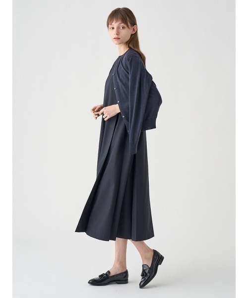 JOHN SMEDLEY（ジョンスメドレー）の「ウール混サイドタックノースリーブワンピース｜FA112（ワンピース・レディース・ブラック・F）」の10枚目の写真