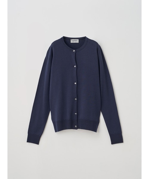 JOHN SMEDLEY(ジョンスメドレー)の「クルーネック長袖ニットカーディガン(カーディガン/ボレロ・レディース・ダークネイビー・M)」の1枚目の写真