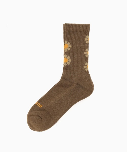 ROSTER SOX（ロスターソックス）の「ROSTER SOX/ロスターソックス 別注 PEACE ソックス（ソックス/靴下・メンズ・ホワイト×ホワイト/ブラウン・MEDIUM/LARGE）」の2枚目の写真