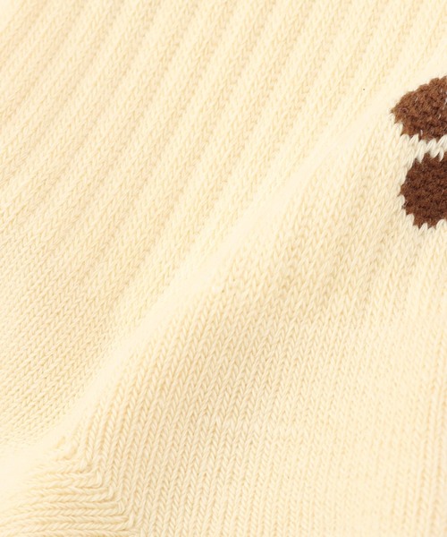 ROSTER SOX（ロスターソックス）の「ROSTER SOX/ロスターソックス 別注 PEACE ソックス（ソックス/靴下・メンズ・ホワイト×ホワイト/ブラウン・MEDIUM/LARGE）」の4枚目の写真