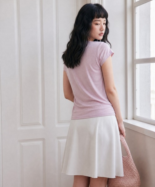 JOCOSA(ジョコサ)の「とろん、と涼しい メリノウール混 Tシャツ(Tシャツ/カットソー・レディース・ピンク/グレー/ダークグレー/ブルー/アイボリー/ブラック・M/L)」の10枚目の写真
