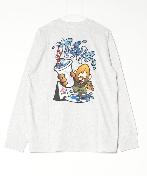 AAPE BY A BATHING APE（エーエイプバイアベイシングエイプ）の「AAPER "Fall Warning" LONG SLEEVE TEE（Tシャツ/カットソー・メンズ・オフホワイト・SMALL/MEDIUM/LARGE/X-LARGE）」の6枚目の写真