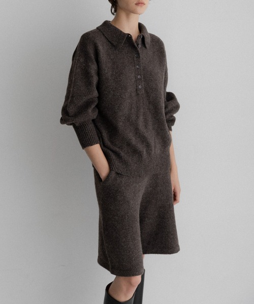 URBAN RESEARCH Sonny Label（アーバンリサーチサニーレーベル）の「ニットシャツXショートパンツSETUP（ニット/セーター・レディース・ブラウン/チャコールグレー・FREE）」の2枚目の写真