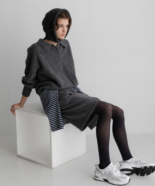URBAN RESEARCH Sonny Label（アーバンリサーチサニーレーベル）の「ニットシャツXショートパンツSETUP（ニット/セーター・レディース・ブラウン/チャコールグレー・FREE）」の4枚目の写真