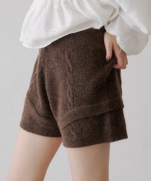 ケーブルニットショートパンツ
