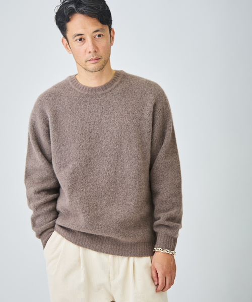 EDIFICE(エディフィス)の「スリアルパカミックス クルーネックニット(ニット/セーター・メンズ・ライトグレー/ブラック/ベージュ系その他/ブルー系その他・SMALL/MEDIUM/LARGE)」の3枚目の写真