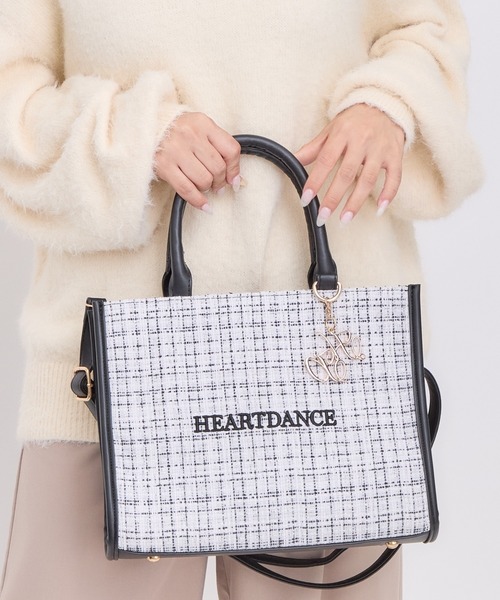 Heartdance(ハートダンス)の「チャーム付きツイード 2WAYトートバッグ(トートバッグ・レディース・アイボリー/マルチ/ブラック・FREE)」の11枚目の写真