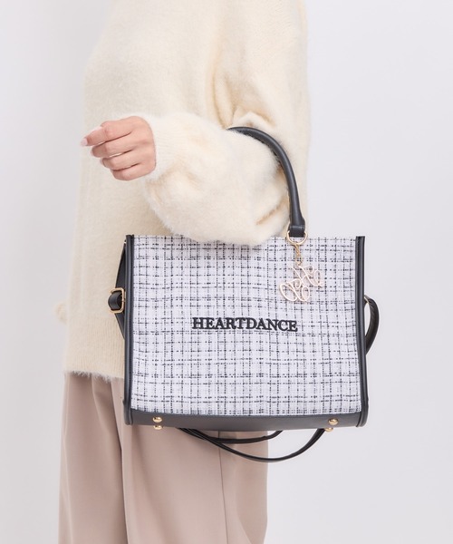Heartdance(ハートダンス)の「チャーム付きツイード 2WAYトートバッグ(トートバッグ・レディース・アイボリー/マルチ/ブラック・FREE)」の13枚目の写真