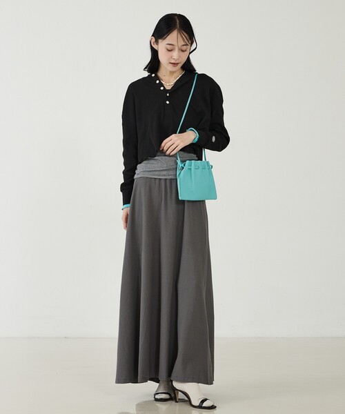 blancle(ブランクレ)の「【blancle/ブランクレ】レザーギャザー2WAYバッグ/S.LEATHER GATHER 2WAY BAG SS/bc1231/小さめ/2WAY/ショルダーバッグ/ハンドバッグ(ショルダーバッグ・レディース・ブルー/イエロー/グレイッシュベージュ/オレンジ/ブラック・フリー)」の8枚目の写真