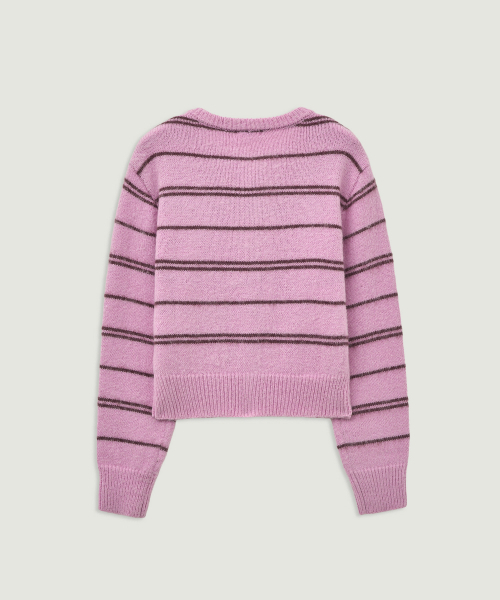 LMOOD WOMEN(エルムード ウーマン)の「THEA Striped Mohair Wool Cardigan Blush Pink(カーディガン/ボレロ・レディース・その他・36/38)」の3枚目の写真