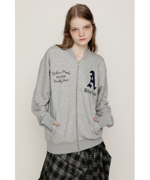 SLY(スライ)の「PATCHED ZIP UP JACKET パッチドジップアップジャケット パーカー 秋服 冬服(ブルゾン・レディース・ネイビー/杢グレー/ライトピンク・1/2)」の19枚目の写真
