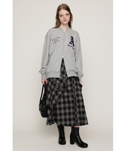 SLY(スライ)の「PATCHED ZIP UP JACKET パッチドジップアップジャケット パーカー 秋服 冬服(ブルゾン・レディース・ネイビー/杢グレー/ライトピンク・1/2)」の20枚目の写真