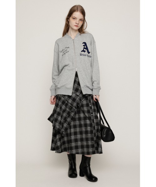 SLY(スライ)の「PATCHED ZIP UP JACKET パッチドジップアップジャケット パーカー 秋服 冬服(ブルゾン・レディース・ネイビー/杢グレー/ライトピンク・1/2)」の21枚目の写真