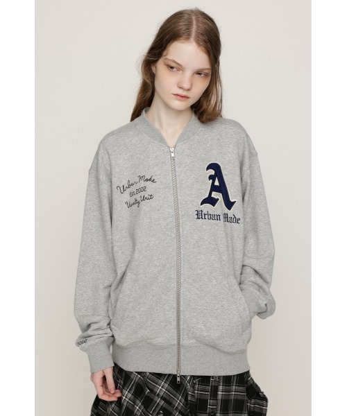 SLY(スライ)の「PATCHED ZIP UP JACKET パッチドジップアップジャケット パーカー 秋服 冬服(ブルゾン・レディース・ネイビー/杢グレー/ライトピンク・1/2)」の22枚目の写真