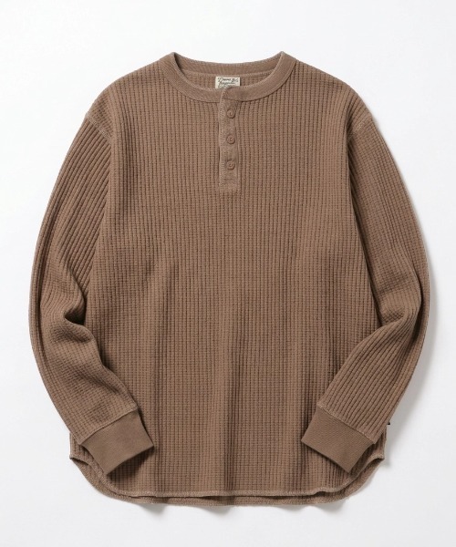 POWER TO THE PEOPLE(パワートゥーザピープル)の「2026AW POWER TO THE PEOPLE/パワートゥザピープル ヘビーウェイト ビックワッフル ヘンリーネック スウェット トレーナー レディース メンズ(スウェット・メンズ・アイボリー/グレー/ブラウン/ブラック・M/L/LL)」の10枚目の写真