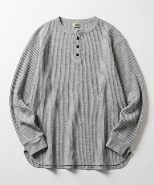 POWER TO THE PEOPLE(パワートゥーザピープル)の「2026AW POWER TO THE PEOPLE/パワートゥザピープル ヘビーウェイト ビックワッフル ヘンリーネック スウェット トレーナー レディース メンズ(スウェット・メンズ・アイボリー/グレー/ブラウン/ブラック・M/L/LL)」の11枚目の写真