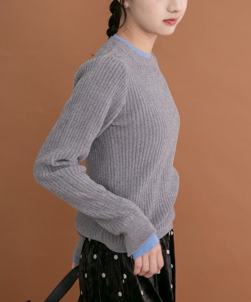ITEMS URBANRESEARCH(アイテムズ アーバンリサーチ)の「ミニモール配色ニット(ニット/セーター・レディース・オフホワイト/グレー/ベージュ/ブラック・FREE)」の6枚目の写真