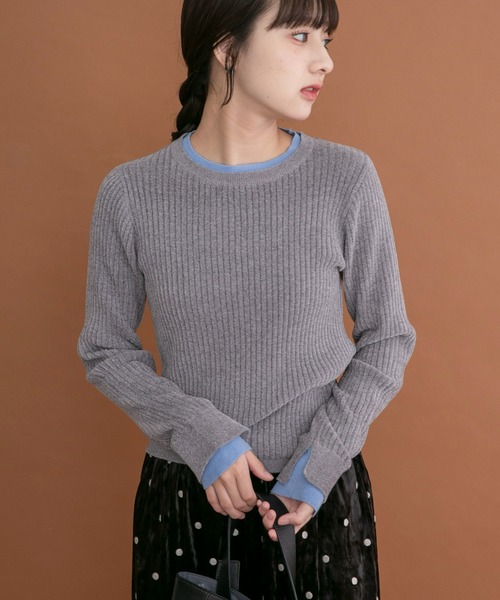 ITEMS URBANRESEARCH(アイテムズ アーバンリサーチ)の「ミニモール配色ニット(ニット/セーター・レディース・オフホワイト/グレー/ベージュ/ブラック・FREE)」の7枚目の写真