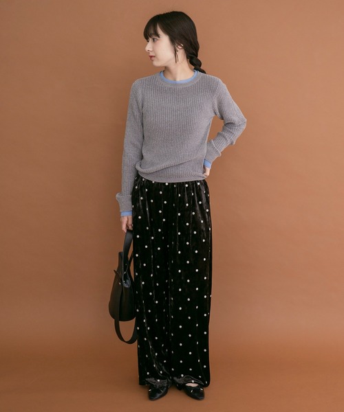 ITEMS URBANRESEARCH(アイテムズ アーバンリサーチ)の「ミニモール配色ニット(ニット/セーター・レディース・オフホワイト/グレー/ベージュ/ブラック・FREE)」の9枚目の写真