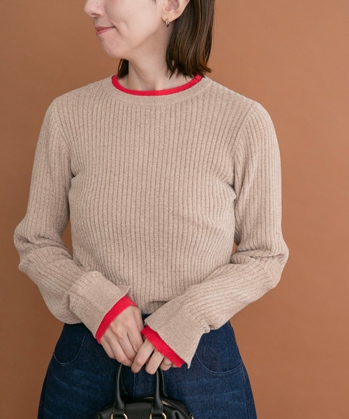 ITEMS URBANRESEARCH(アイテムズ アーバンリサーチ)の「ミニモール配色ニット(ニット/セーター・レディース・オフホワイト/グレー/ベージュ/ブラック・FREE)」の13枚目の写真