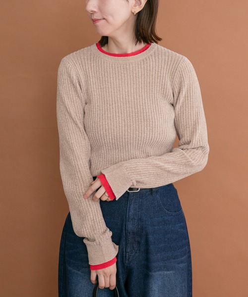 ITEMS URBANRESEARCH(アイテムズ アーバンリサーチ)の「ミニモール配色ニット(ニット/セーター・レディース・オフホワイト/グレー/ベージュ/ブラック・FREE)」の14枚目の写真