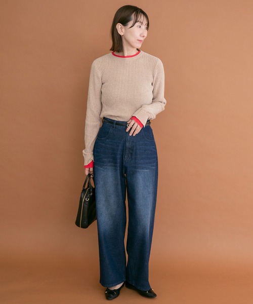 ITEMS URBANRESEARCH(アイテムズ アーバンリサーチ)の「ミニモール配色ニット(ニット/セーター・レディース・オフホワイト/グレー/ベージュ/ブラック・FREE)」の16枚目の写真
