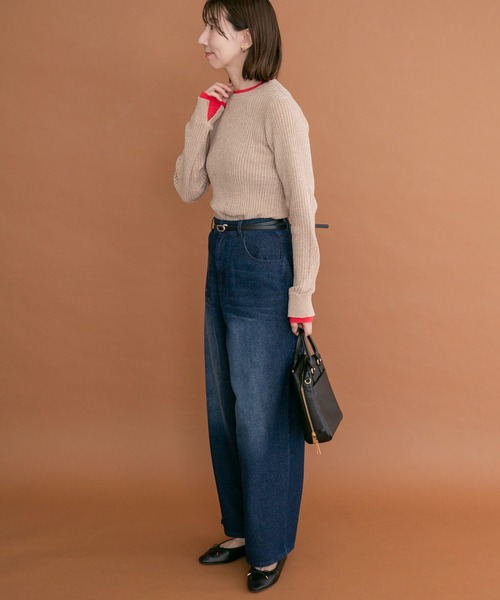 ITEMS URBANRESEARCH(アイテムズ アーバンリサーチ)の「ミニモール配色ニット(ニット/セーター・レディース・オフホワイト/グレー/ベージュ/ブラック・FREE)」の17枚目の写真