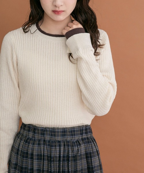 ITEMS URBANRESEARCH(アイテムズ アーバンリサーチ)の「ミニモール配色ニット(ニット/セーター・レディース・オフホワイト/グレー/ベージュ/ブラック・FREE)」の20枚目の写真