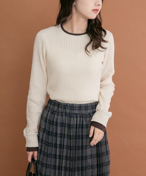 ITEMS URBANRESEARCH(アイテムズ アーバンリサーチ)の「ミニモール配色ニット(ニット/セーター・レディース・オフホワイト/グレー/ベージュ/ブラック・FREE)」の21枚目の写真