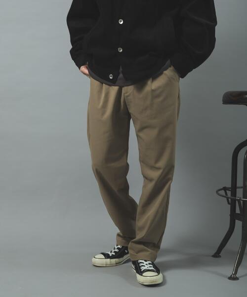 ITEMS URBANRESEARCH（アイテムズ アーバンリサーチ）の「ストレッチツイル 1-tuck トラウザー（その他パンツ・メンズ・ブラック/ベージュ/ネイビー・LARGE/MEDIUM）」の12枚目の写真