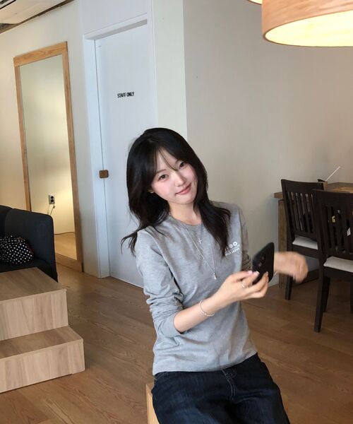HAVISM(ヘビズム)の「W NAME CARD L/S TEE(GREY)(Tシャツ/カットソー・レディース・その他・FREE)」の5枚目の写真