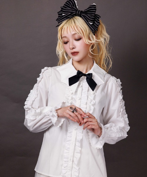 コウモリ衿長袖ブラウス（シャツ/ブラウス）｜axes femme（アクシーズ