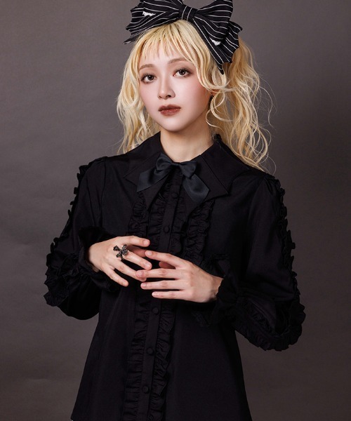 コウモリ衿長袖ブラウス（シャツ/ブラウス）｜axes femme（アクシーズ